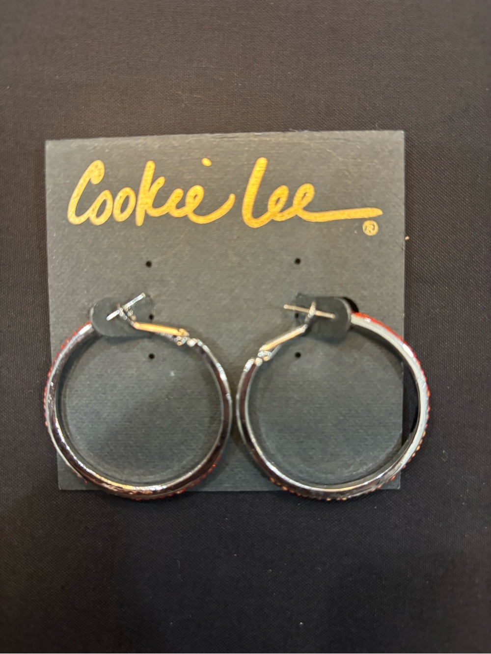 Cookie Lee Silver-Tone Hoop Earrings with Subtle Faceted Edge